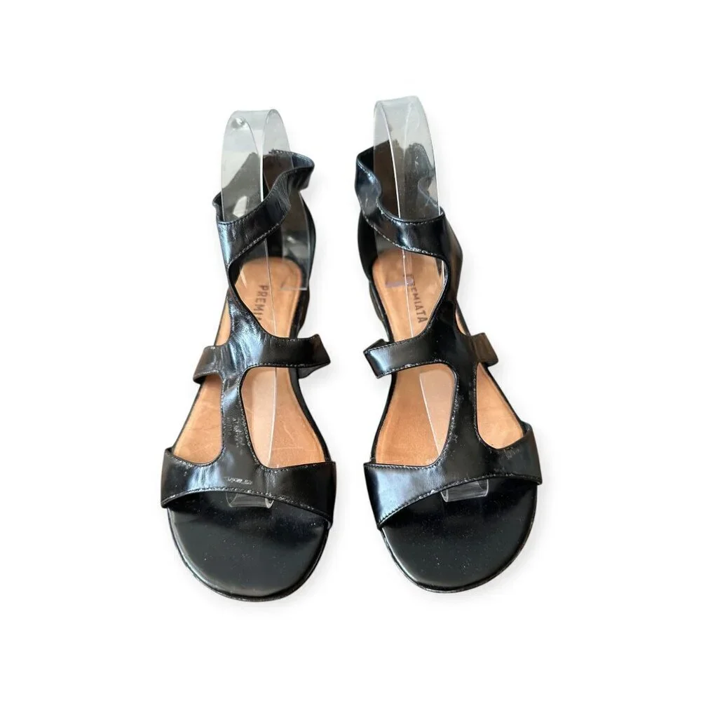 Premiata gladiator Sandals, Distressed Leather, Size 38 EU, Black, Y2K